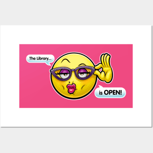 The Library is Open Emoji Posters and Art